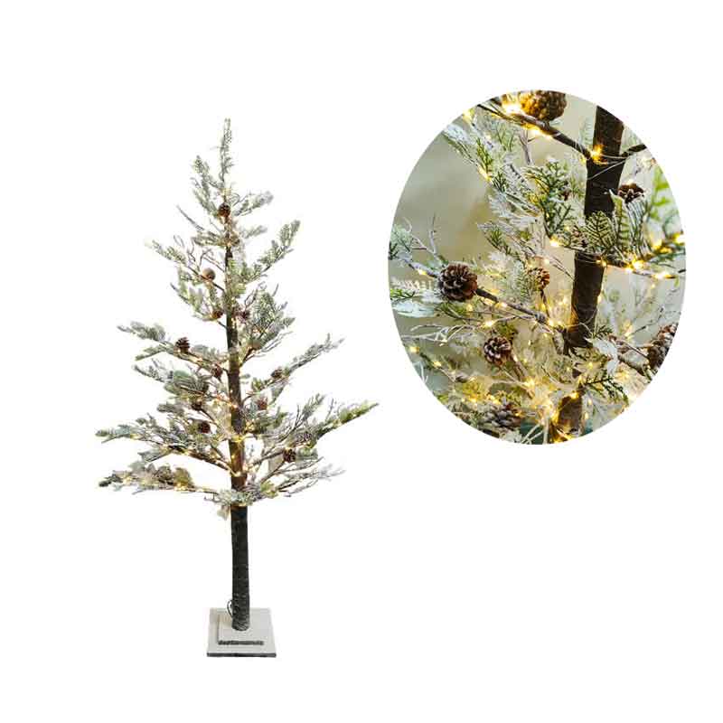 0280001-1 Χριστουγεννιάτικο Δέντρο Φωτιζόμενο Χιονισμένο με Κουκουνάρια IP44 Αδιάβροχο 450 LED 1.60m - Christmas Tree with Lights - Image 1