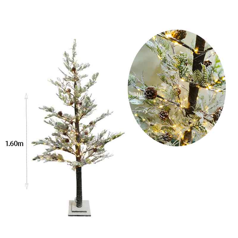 0280001-2 Χριστουγεννιάτικο Δέντρο Φωτιζόμενο Χιονισμένο με Κουκουνάρια IP44 Αδιάβροχο 450 LED 1.60m - Christmas Tree with Lights - Image 3