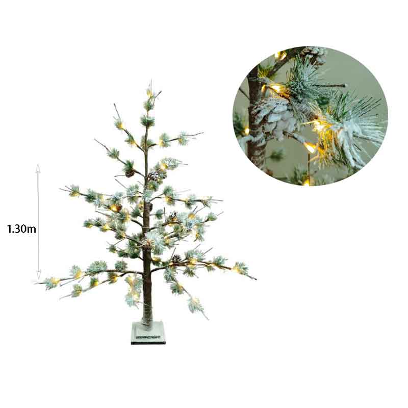 0280002-2 Χριστουγεννιάτικο Δέντρο Φωτιζόμενο Χιονισμένο με Κουκουνάρια IP44 Αδιάβροχο 1.30m 75led -Christmas Tree - Image 3