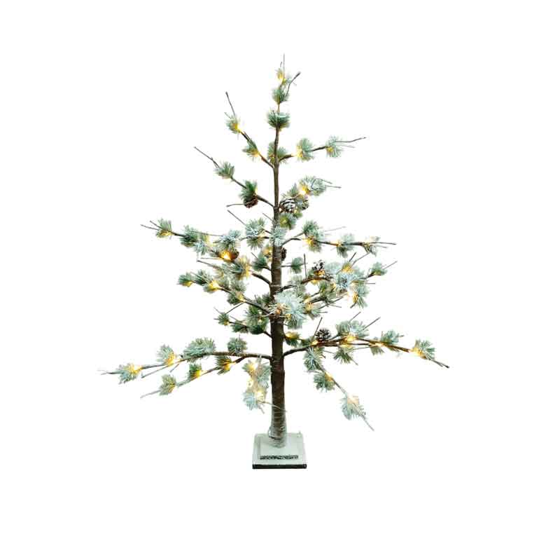 0280002 Χριστουγεννιάτικο Δέντρο Φωτιζόμενο Χιονισμένο με Κουκουνάρια IP44 Αδιάβροχο 1.30m 75led -Christmas Tree - Image 2