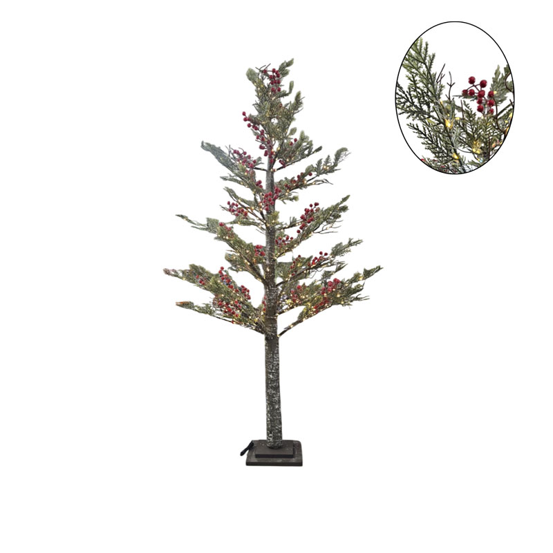 0280005 Χριστουγεννιάτικο Δέντρο με 565 LED Λαμπάκια και Διακοσμητικά Μούρα 150cm - Christmas Tree with 565 LED Lights - Image 1