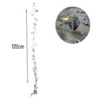 Χριστουγεννιάτικη Φωτιζόμενη Ασημένια Γιρλάντα με Φύλλα και Πέρλες 120cm - Christmas Lighted Garland with Leaves and Pearls - Image 2