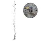 Χριστουγεννιάτικη Φωτιζόμενη Ασημένια Γιρλάντα με Φύλλα και Πέρλες 120cm - Christmas Lighted Garland with Leaves and Pearls