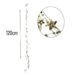 Χριστουγεννιάτικη Φωτιζόμενη Χρυσή Γιρλάντα με Αστέρια και Πέρλες 120cm - Christmas Lighted Garland with Stars and Pearls - Image 2