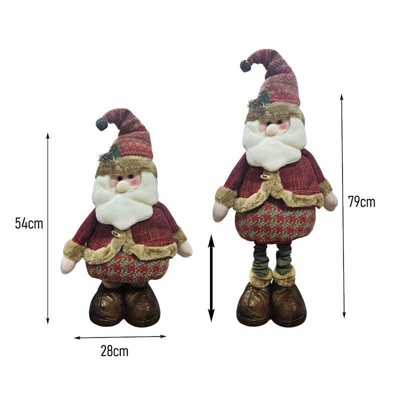 0281002-1 Διακοσμητικός Άγιος Βασίλης Υφασμάτινος με Ρυθμιζόμενο Ύψος 54–79cm - Fabric Santa Claus Decoration with Adjustable Height - Image 2
