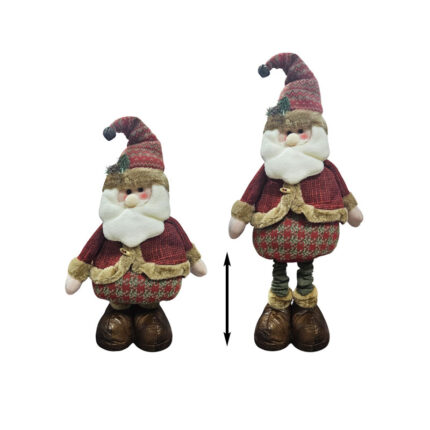 Διακοσμητικός Άγιος Βασίλης Υφασμάτινος με Ρυθμιζόμενο Ύψος 54–79cm - Fabric Santa Claus Decoration with Adjustable Height