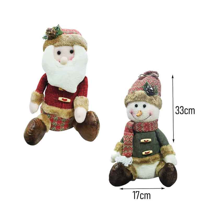 0281003-1-1 Διακοσμητικός Χιονάνθρωπος Υφασμάτινος 33cm - Fabric Decorative Snowman - Image 3