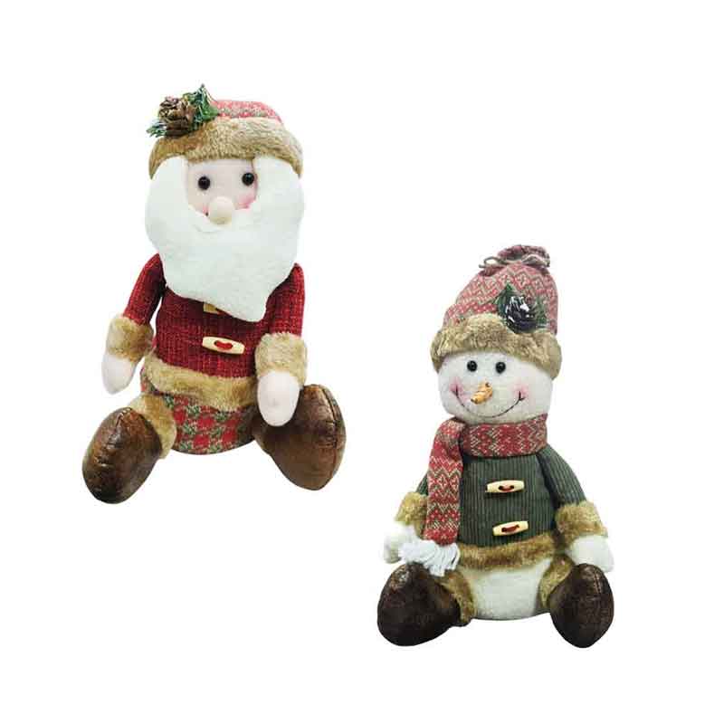 0281003-2 Διακοσμητικός Χιονάνθρωπος Υφασμάτινος 33cm - Fabric Decorative Snowman - Image 1