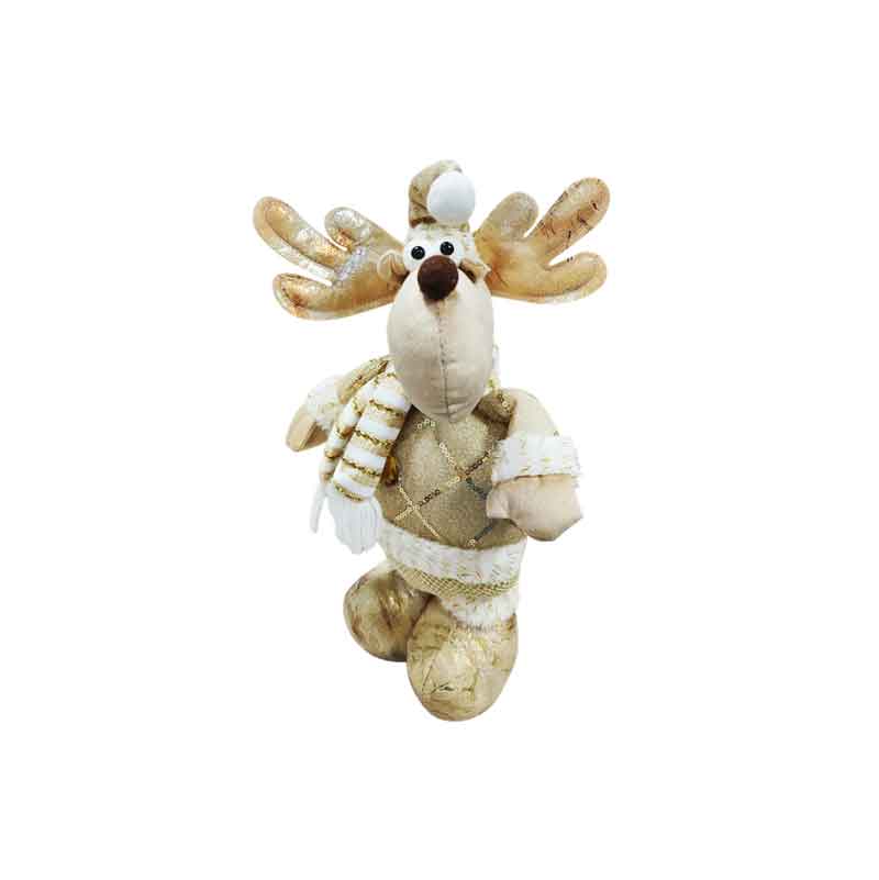 0281005-1 Διακοσμητικό Ταράνδος Χρυσός 36cm – Gold Decorative Reindeer 36cm - Image 2