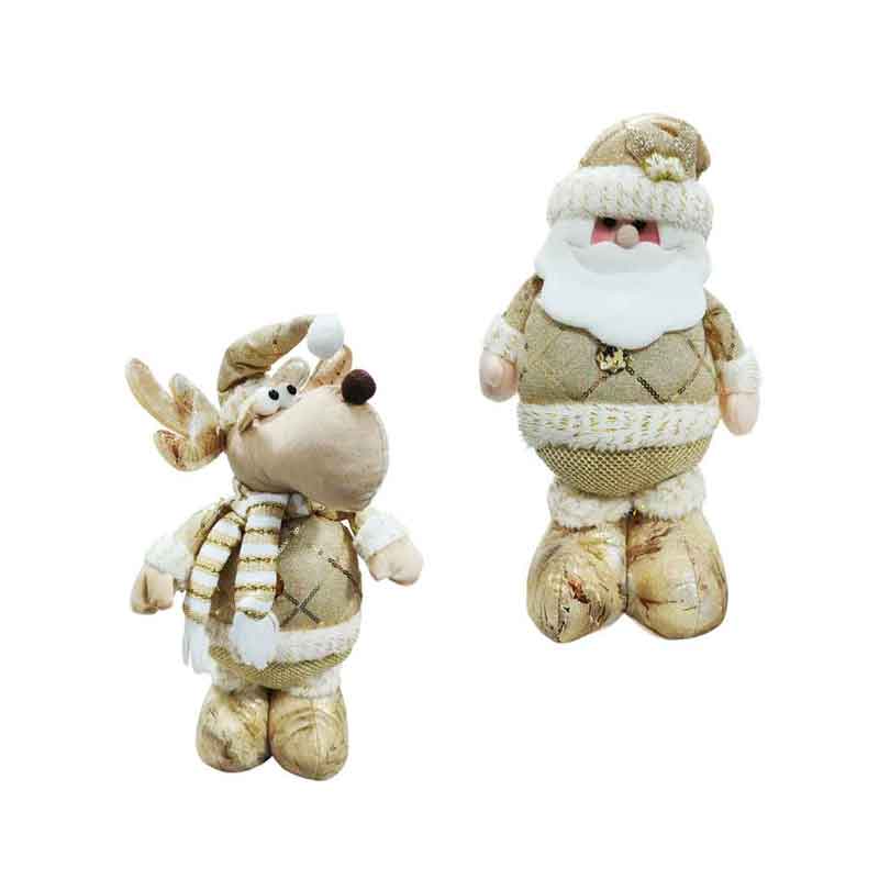 0281005-4 Διακοσμητικό Ταράνδος Χρυσός 36cm – Gold Decorative Reindeer 36cm - Image 1