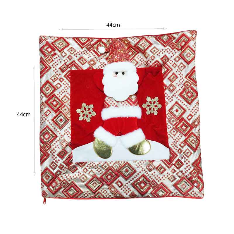 0281009-1 Χριστουγεννιάτικη Μαξιλαροθήκη με Άγιο Βασίλη 44 x 44 cm – Christmas Cushion Cover with Santa Claus - Image 2