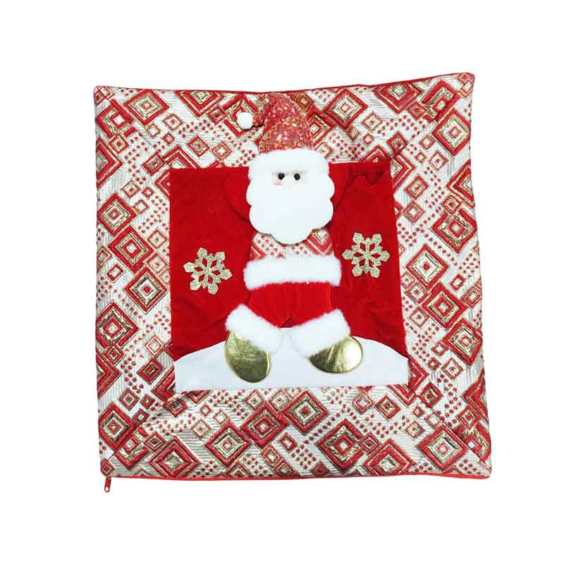 0281009 Χριστουγεννιάτικη Μαξιλαροθήκη με Άγιο Βασίλη 44 x 44 cm – Christmas Cushion Cover with Santa Claus - Image 1
