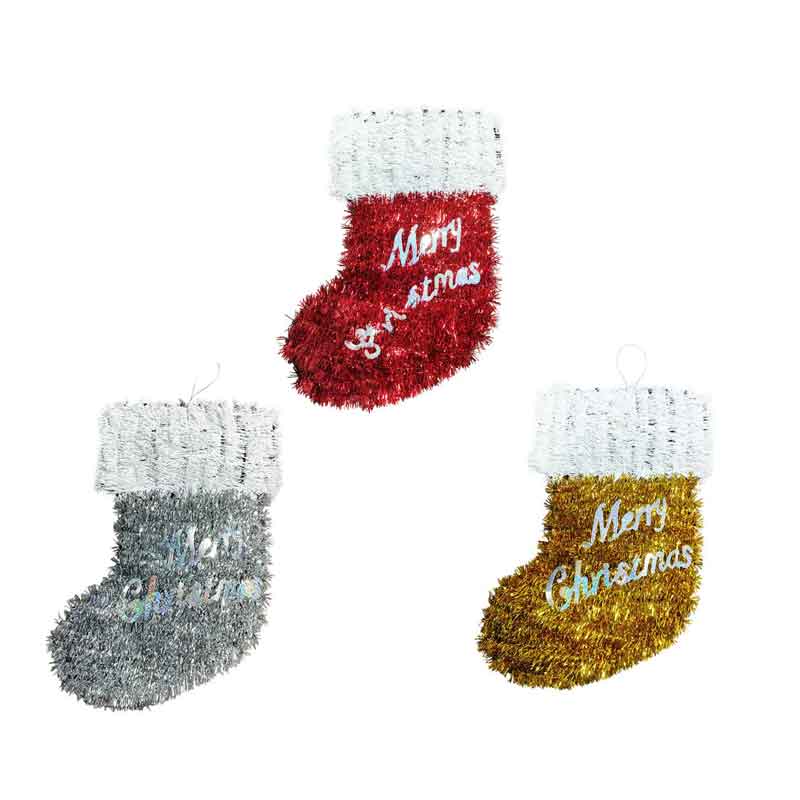 0288007-3 Κρεμαστή Χριστουγεννιάτικη Κάλτσα “Merry Christmas” 34cm – Hanging Christmas Stocking “Merry Christmas” - Image 1