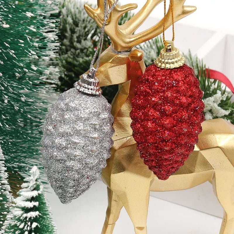 036033-2 Χριστουγεννιάτικο στολίδι κουκουνάρι 6τμχ – Christmas decoration pine cone 6pcs - Image 3