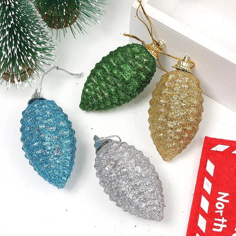 036033-3 Χριστουγεννιάτικο στολίδι κουκουνάρι 6τμχ – Christmas decoration pine cone 6pcs - Image 4