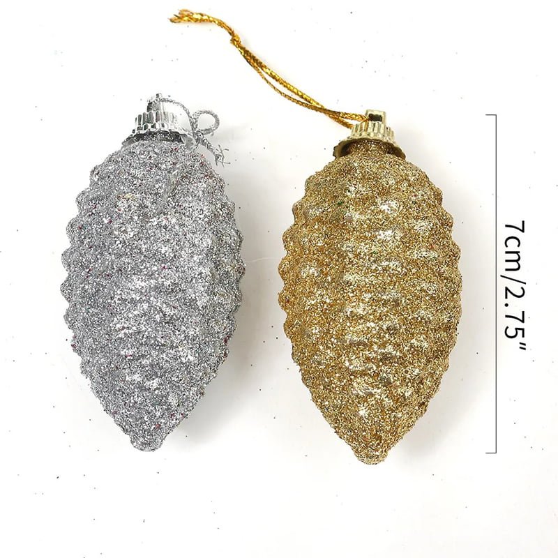 036033-4 Χριστουγεννιάτικο στολίδι κουκουνάρι 6τμχ – Christmas decoration pine cone 6pcs - Image 5