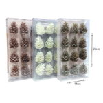 Σετ Χριστουγεννιάτικα Κουκουνάρια με Σκοινί για το Δέντρο 12τμχ - Christmas Pine Cones for Tree 12pcs - Image 5