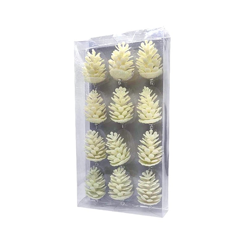036044-3 Σετ Χριστουγεννιάτικα Κουκουνάρια με Σκοινί για το Δέντρο 12τμχ - Christmas Pine Cones for Tree 12pcs - Image 3