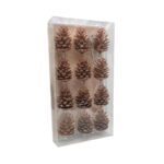 Σετ Χριστουγεννιάτικα Κουκουνάρια με Σκοινί για το Δέντρο 12τμχ - Christmas Pine Cones for Tree 12pcs - Image 4