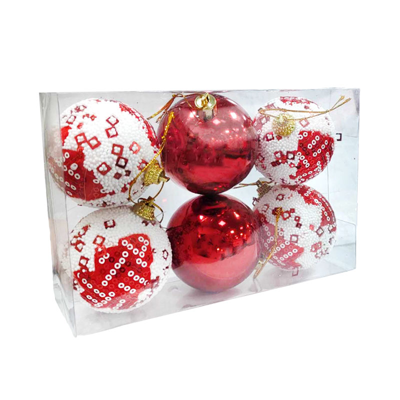 036068 Χριστουγεννιάτικες μπάλες 6τμχ 5cm - Christmas decoration balls 6pcs - Image 1