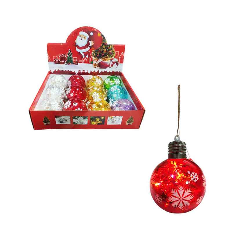 036082 Φωτιζόμενες Χριστουγεννιάτικες Μπάλες 10cm 12τμχ – LED Christmas Light Balls - Image 1