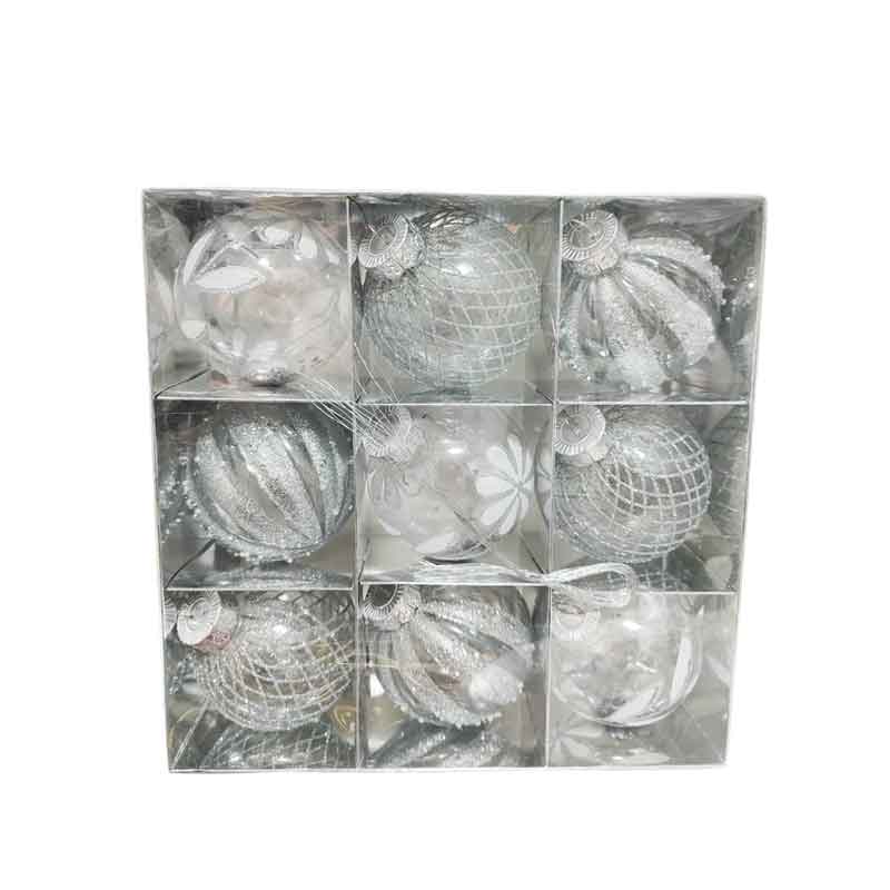 036083-1 Σετ Χριστουγεννιάτικες Μπάλες 9τμχ 7.5cm - Christmas decoration balls - Image 4