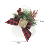 Χριστουγεννιάτικο Διακοσμητικό Κλαδί με Κόκκινα Μπαλάκια και Φιόγκο - Christmas Decorative Branch with Red Balls and Bow - Image 2