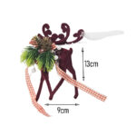 Διακοσμητικό Τάρανδος Βελούδινος με Κουκουνάρι και Κορδέλα 13cm - Velvet Reindeer Ornament with Pinecone and Ribbon - Image 2