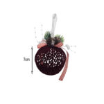 Χριστουγεννιάτικη Μπάλα Διακοσμητική Βελούδινη με Κουκουνάρι και Κορδέλα 7cm - Velvet Christmas Ornament Ball with Pinecone and Ribbon - Image 2