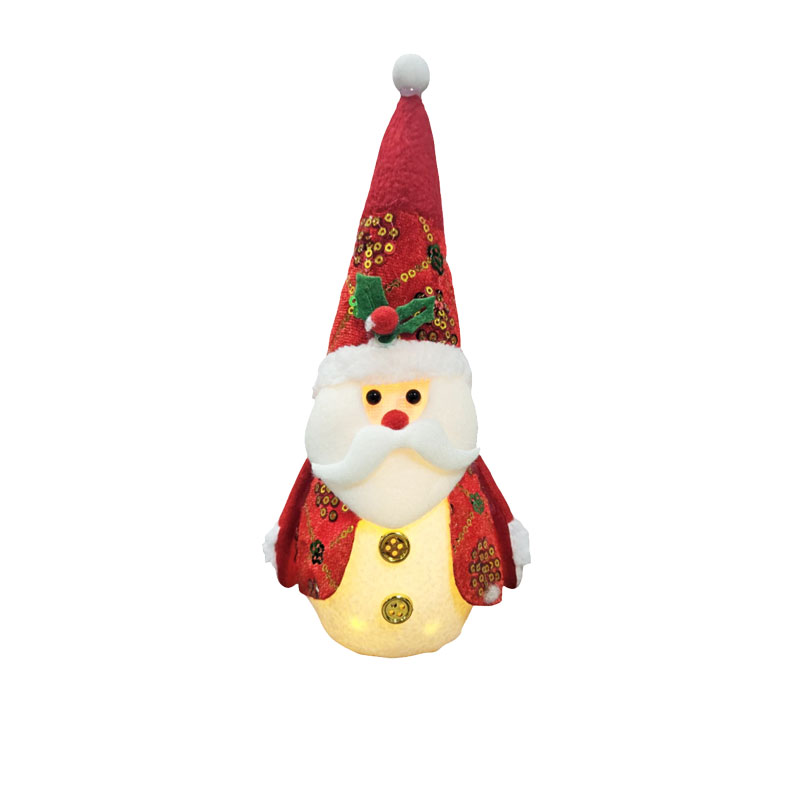 036100 Φωτιζόμενος Άγιος Βασίλης Διακοσμητικός 22cm - Light-Up Santa Claus Decorative Figure - Image 1