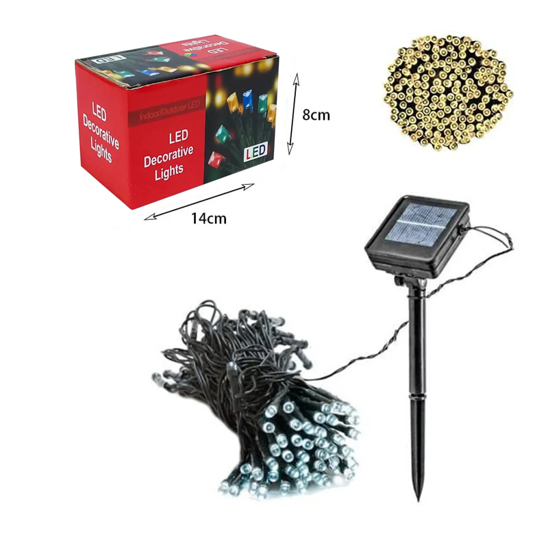041052 100L Χριστουγεννιάτικα Ηλιακά Λαμπάκια Led με Φωτοβολταϊκό Πάνελ 10m Θερμό Χρώμα -  Christmas solar LED lights warm light - Image 4