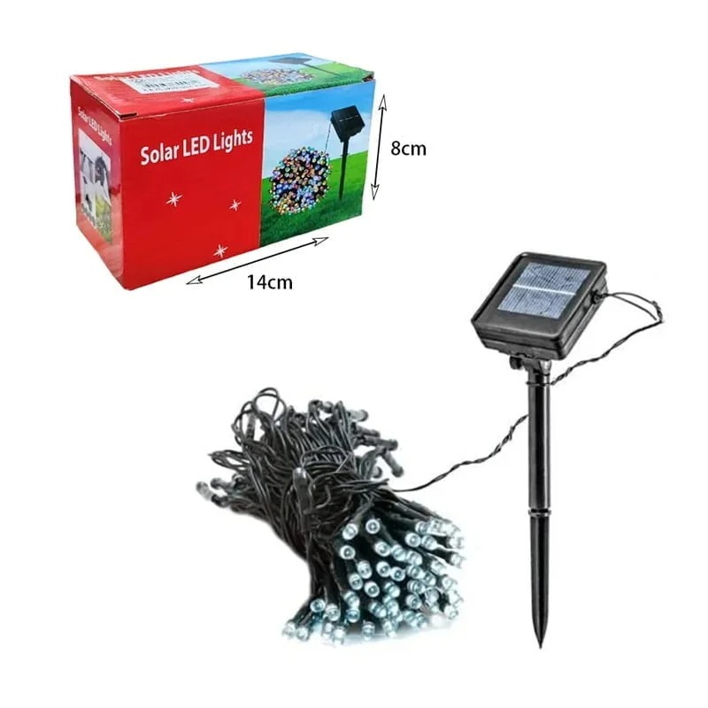 041054 100L Χριστουγεννιάτικα Ηλιακά Λαμπάκια με Φωτοβολταϊκό Πάνελ 10m Πολύχρωμο Χρώμα -  Christmas LED lights solar RGB - Image 8