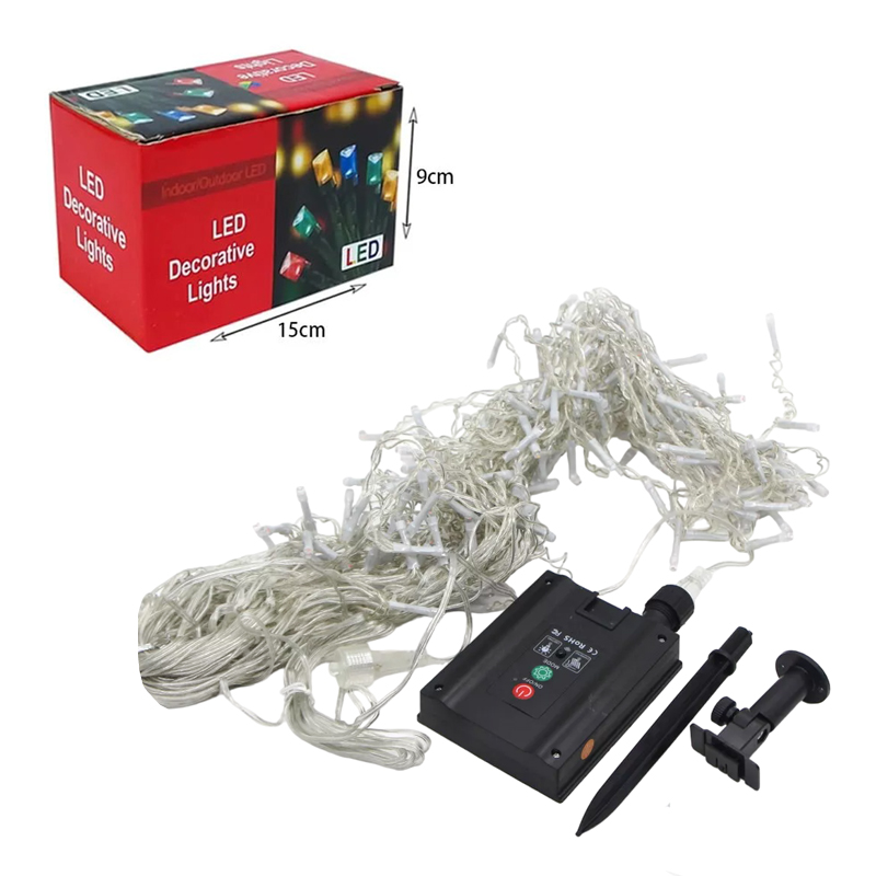 041056-1 Χριστουγεννιάτικα ηλιακά λαμπάκια σε ψυχρό χρώμα 5m 146 LED – Christmas decorative lights white light - Image 2