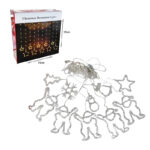 Χριστουγεννιάτικα Φωτάκια Κουρτίνα Άη Βασίλης Ψυχρό Χρώμα 120L 3M - Christmas decoration lights white light - Image 2