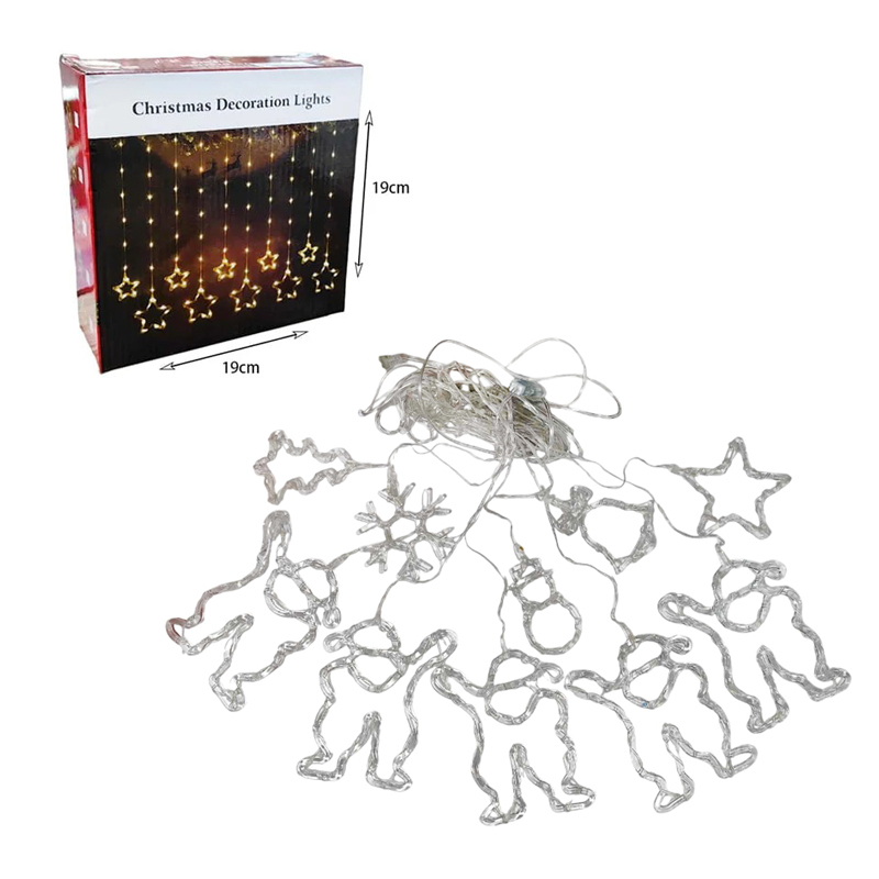 041072-1 Χριστουγεννιάτικα Φωτάκια Κουρτίνα Άη Βασίλης Ψυχρό Χρώμα 120L 3M - Christmas decoration lights white light - Image 2