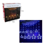 Χριστουγεννιάτικα Φωτάκια Κουρτίνα Αστεράκια Ψυχρό Χρώμα 10L 3M - Christmas decoration lights Cold light - Image 2