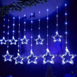 Χριστουγεννιάτικα Φωτάκια Κουρτίνα Αστεράκια Ψυχρό Χρώμα 10L 3M - Christmas decoration lights Cold light
