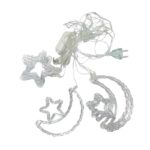 Κουρτίνα Φωτάκια Χριστουγέννων με Αστέρια και Φεγγάρια Πολύχρωμο Χρώμα 10L 3M– Crystal Christmas Curtain Light with Stars & Moons RGB light - Image 2