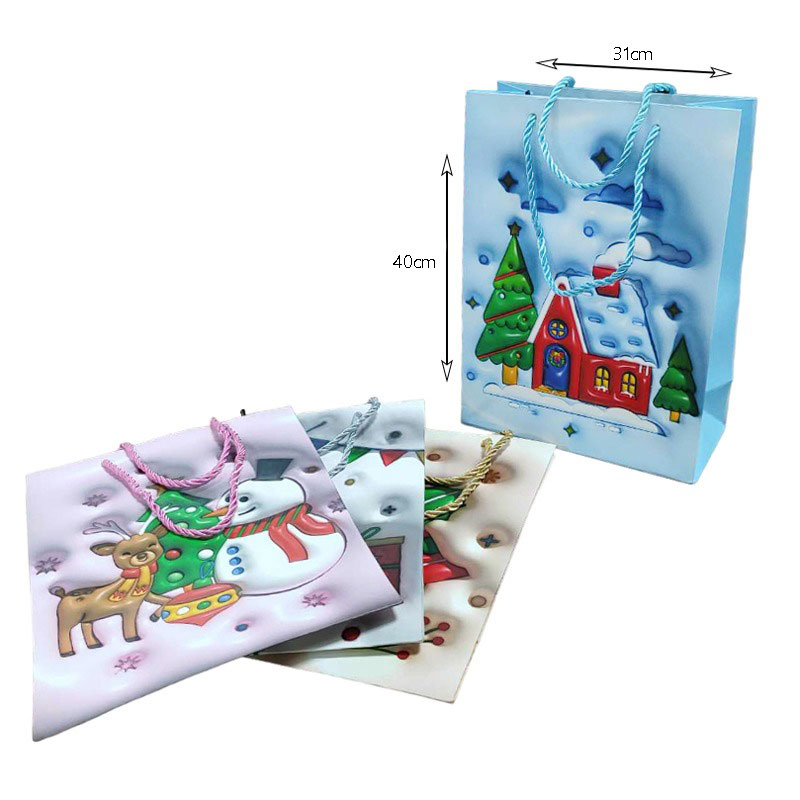 056031-1 Χριστουγεννιάτικη σακούλα 40x31cm 12τμχ - Christmas bag 12pcs - Image 3