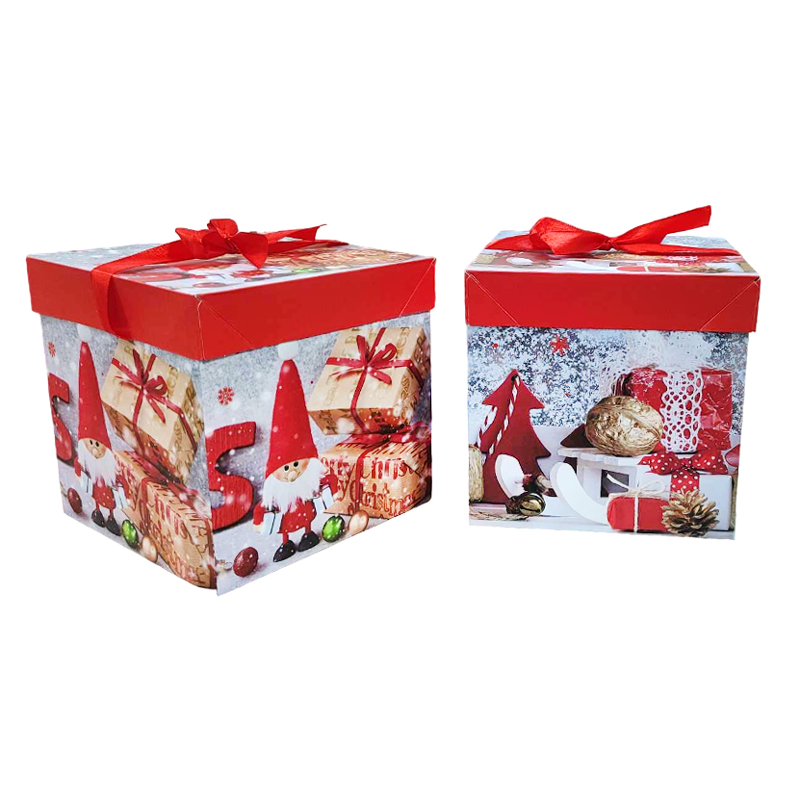 056034-2 Χριστουγεννιάτικο πλαστικό κουτί 15x15x15cm 12 τεμάχια - Christmas plastic box - Image 2