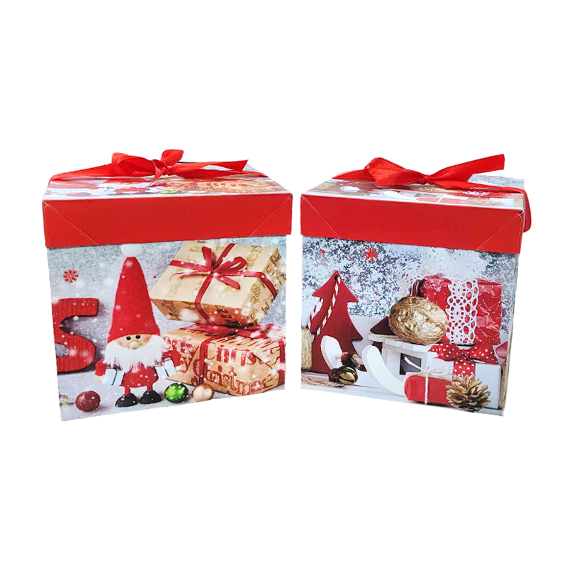 056034 Χριστουγεννιάτικο πλαστικό κουτί 15x15x15cm 12 τεμάχια - Christmas plastic box - Image 1