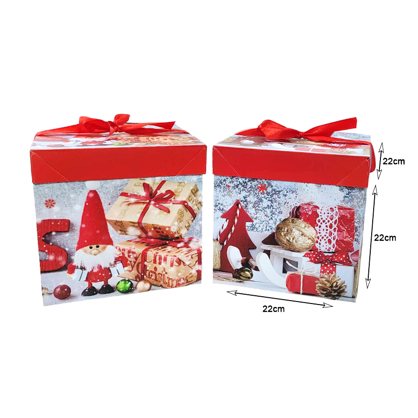 056035 Χριστουγεννιάτικο πλαστικό κουτί 22x22x22cm 12 τεμάχια - Christmas plastic box - Image 3