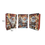 Χριστουγεννιάτικη Σακούλα Δώρου με Σχέδιο Άγιο Βασίλη 24x18cm 12τμχ - Christmas Gift Bag 12pcs - Image 2