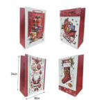 Χριστουγεννιάτικη Σακούλα Δώρου με Σχέδια 24x18cm 12τμχ - Christmas Gift Bag with Designs 12pcs - Image 2