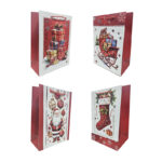 Χριστουγεννιάτικη Σακούλα Δώρου με Σχέδια 40x31cm 12τμχ - Christmas Gift Bag with Designs 12pcs