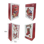 Χριστουγεννιάτικη Σακούλα Δώρου με Σχέδια 40x31cm 12τμχ - Christmas Gift Bag with Designs 12pcs - Image 2