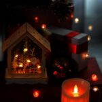 Χριστουγεννιάτικο Ξύλινο Σπιτάκι με Φως - Christmas Wooden House with Light - Image 5