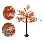 Led Φωτιζόμενο Δέντρο Καφέ με Πορτοκαλί Φύλλα 150cm - Led Orange Tree - Image 2