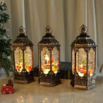 Χριστουγεννιάτικο Φωτιζόμενο Φαναράκι με Μουσική σε Διάφορα Σχέδια - Christmas Snow Globe Lantern with Music