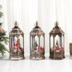 Χριστουγεννιάτικο Φωτιζόμενο Φαναράκι με Μουσική σε Διάφορα Σχέδια - Christmas Snow Globe Lantern with Music - Image 3